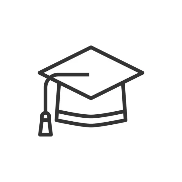 Graduation Cap Education Icon Flat Color Vector — Διανυσματικό Αρχείο