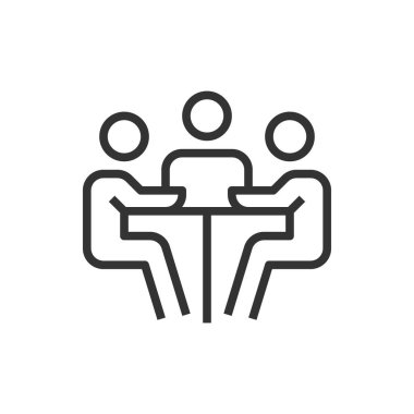 İnsanlar simge çizgisi iş vektörüyle tanışıyor