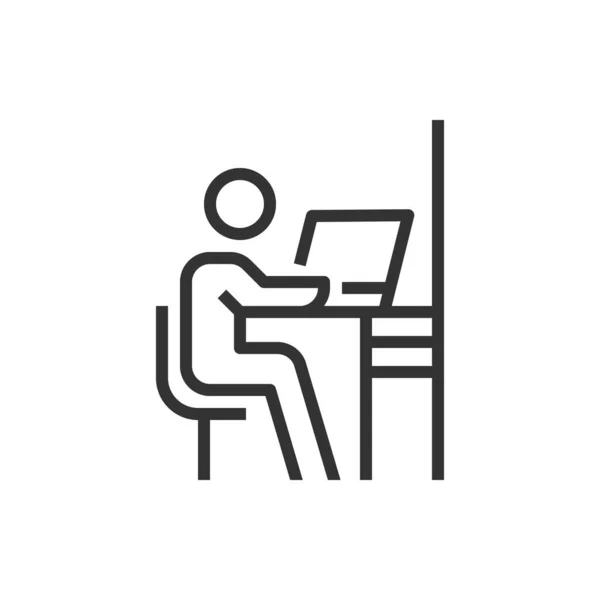 Εικονίδιο Ανθρώπων Sit Work Office Business Vector — Διανυσματικό Αρχείο