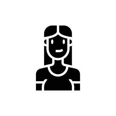 People Icon Kadın Vektör İllüstrasyonu