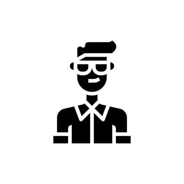 Gente Icono Hombre Gafas Vector Ilustración — Vector de stock