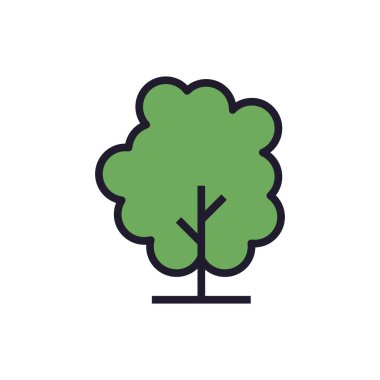 Ağaç Simgeleri Çizgi Vektörü, ekoloji, doğa, bitki