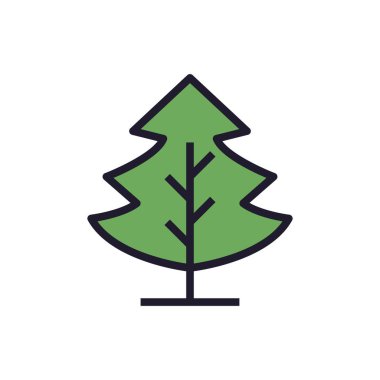 Ağaç Simgesi Satır Vektörü .