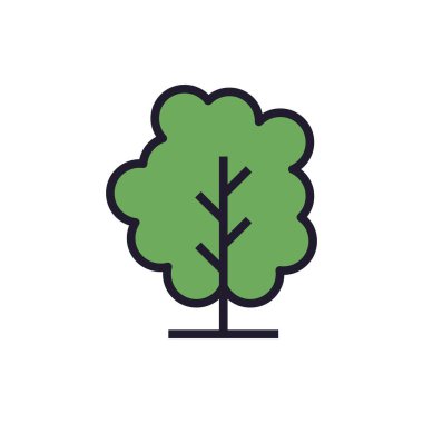 Ağaç Simgesi Satır Vektörü .