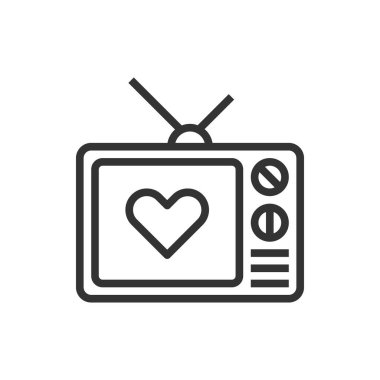 Tv Love simge çizgisi çizimi