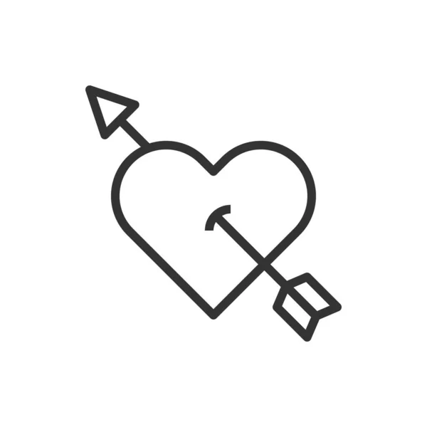 Illustration Vectorielle Ligne Icône Heart Love — Image vectorielle