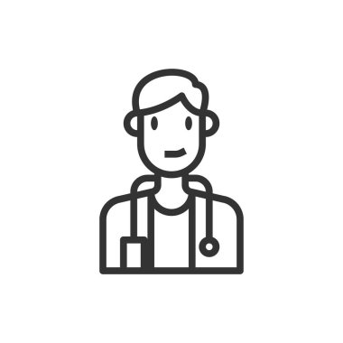 People Icon Man Doktor Vektör İllüstrasyonu