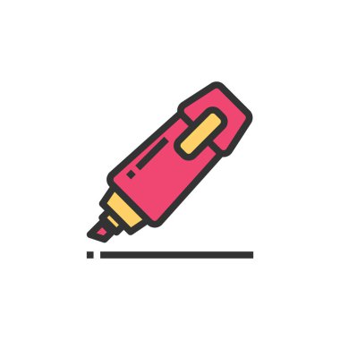 Vurgulama Satırı Simge Vektörü İllüstrasyonu