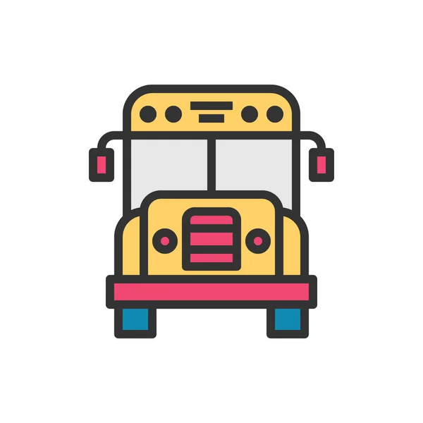 Icono Del Autobús Escolar Vector Ilustración — Vector de stock