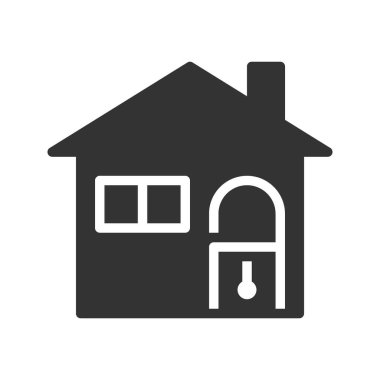 Ev kilitleme Simgesi vektör illüstrasyonu 