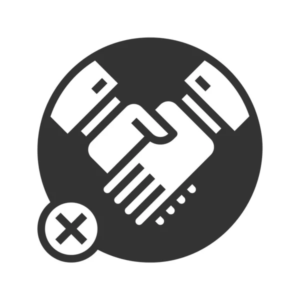 Ingen Handskakning Ikonen Vektor Illustration — Stock vektor