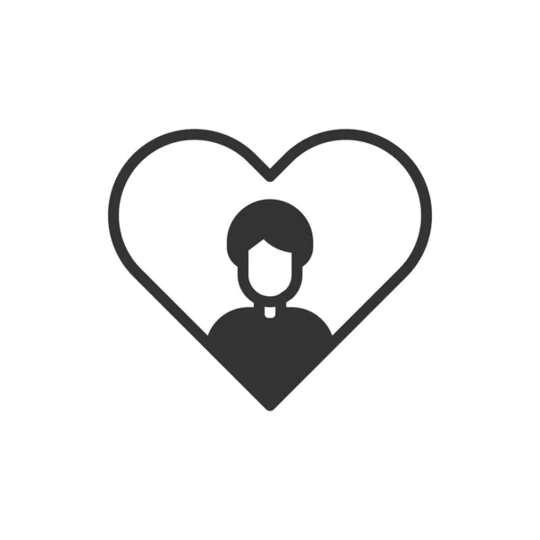 Illustration Vectorielle Icône Logo Amour Homme Coeur — Image vectorielle