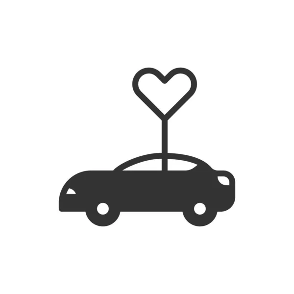 Hjärtbil Älskar Ikonen Eller Logotypen Vektor Illustration — Stock vektor