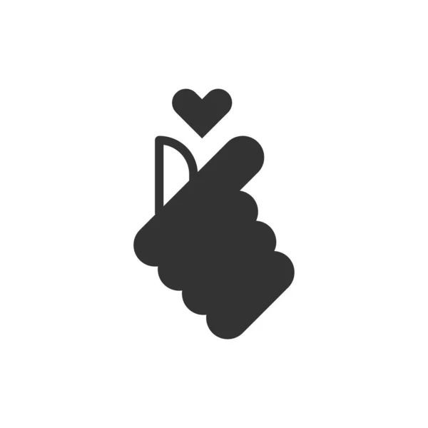 Mini Heart Hand Love Icône Logo Illustration Vectorielle — Image vectorielle