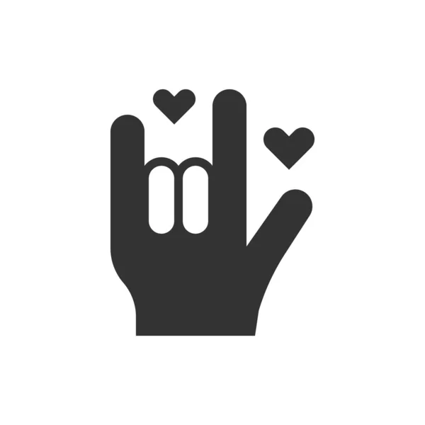 Heart Hand Love Icon Logo Vector Illustration — Vetor de Stock