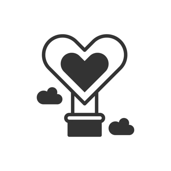 Ícone Amor Dos Balões Coração Ilustração Vetor Logotipo — Vetor de Stock