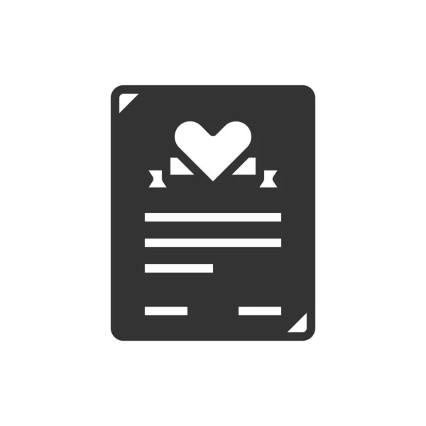 Heart Contract Love Icon Logo Vector Illustration — Vetor de Stock