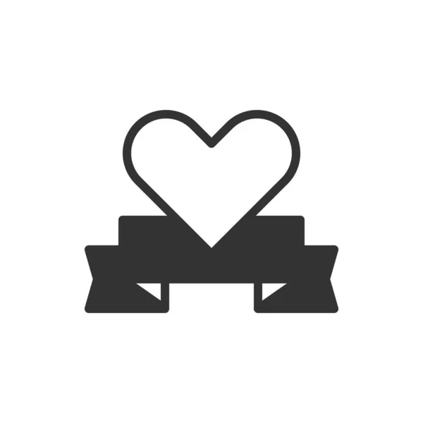 Illustration Vectorielle Icône Logo Amour Bannière Coeur — Image vectorielle