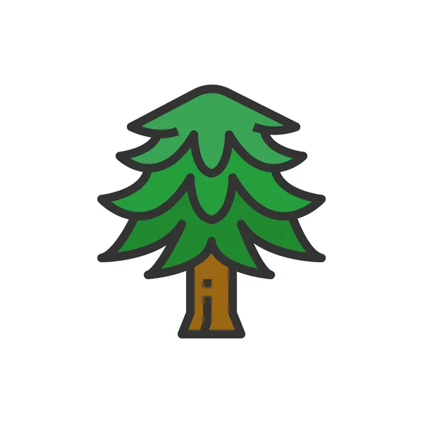 Pine Tree Εικονίδιο Διάνυσμα Εικονογράφηση Φύση Γου — Διανυσματικό Αρχείο