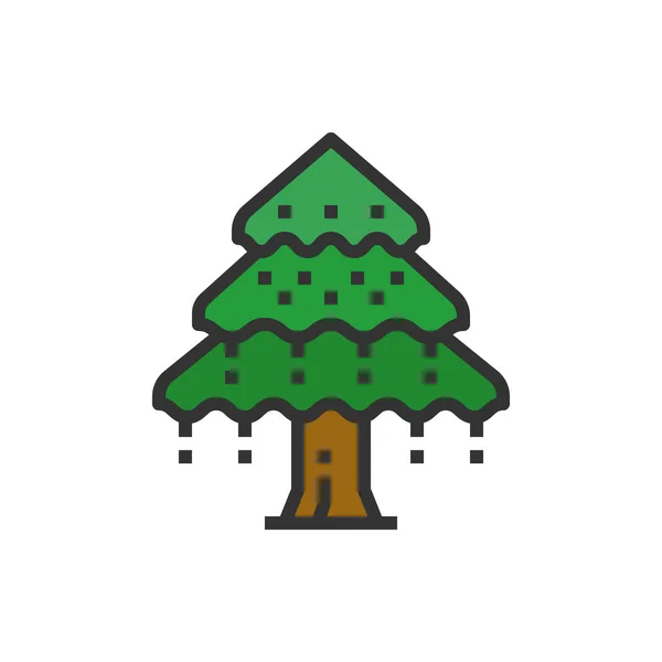 Christmas Tree Icon Vector Illustration Nature Woo — 스톡 벡터