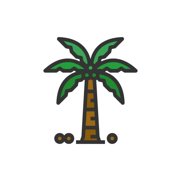 Coconut Tree Icon Vector Illustration Natur Woo — Stockvektor