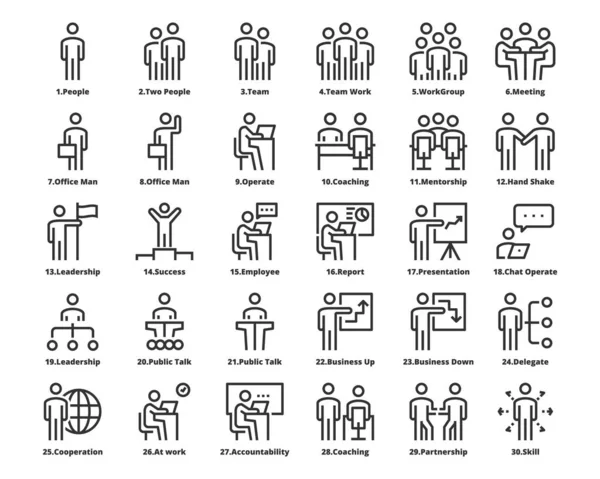 People Business Icons Munkacsoport Csapat Vektor Csapat Üzleti Emberi Erőforrás — Stock Vector