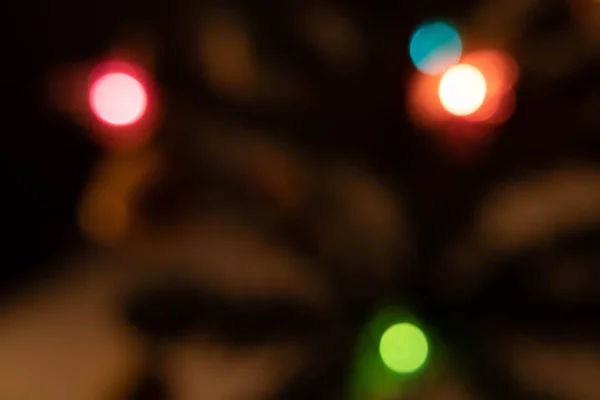 模糊的圣诞树灯火管制 — 图库照片
