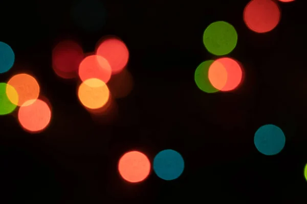 Bokeh Fundo Luz Noite Luzes Várias Cores Para Fundo — Fotografia de Stock