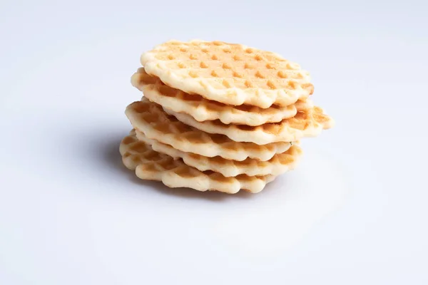 Vafle Cookies Bílém Pozadí — Stock fotografie