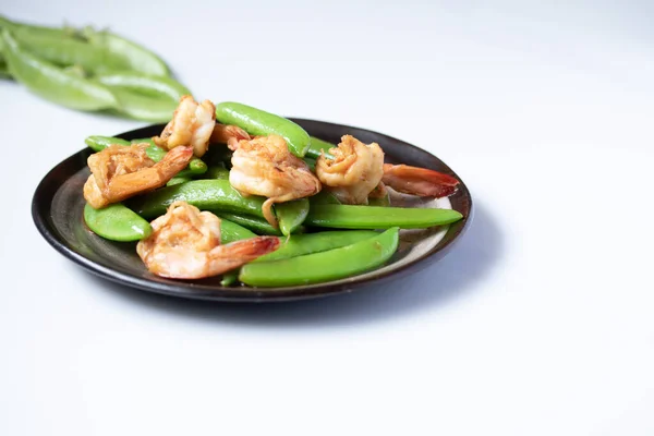 Shrimp Stir Fried Green Peas — Stock Photo, Image