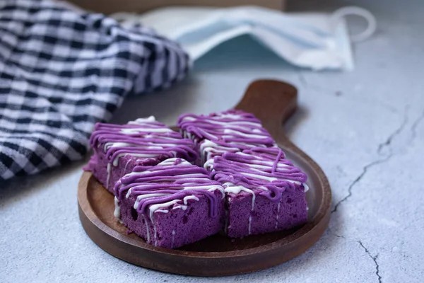 Purple Sweet Potato Brownie Cake