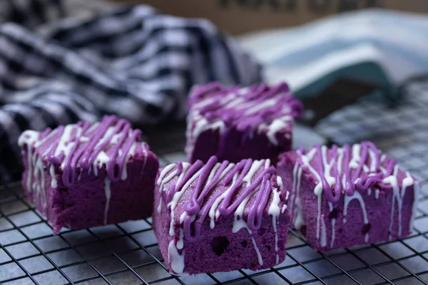 Torta Patate Dolci Viola Brownie — Foto Stock