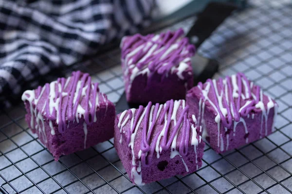 Purple Sweet Potato Brownie Cake