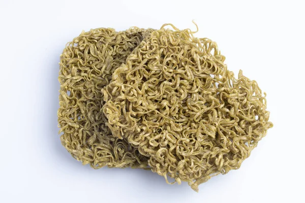 Macarrão Instantâneo Misturado Com Legumes Moroheiya Moodle Linhas Verdes Secas — Fotografia de Stock