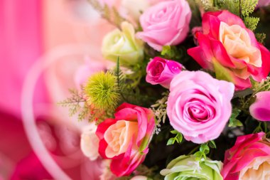 Renkli yapay buket çiçek 