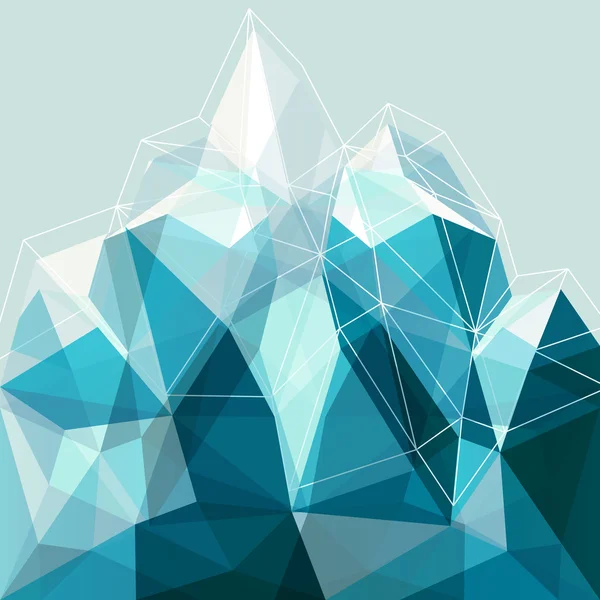 Soyut geometri blue mountain — Stok Vektör