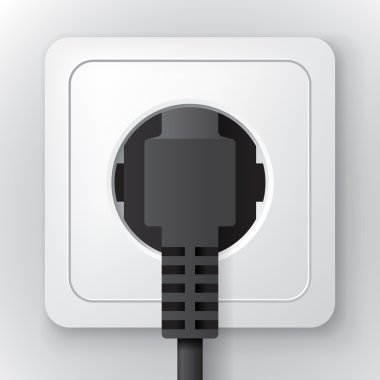 Power socket with plug clipart