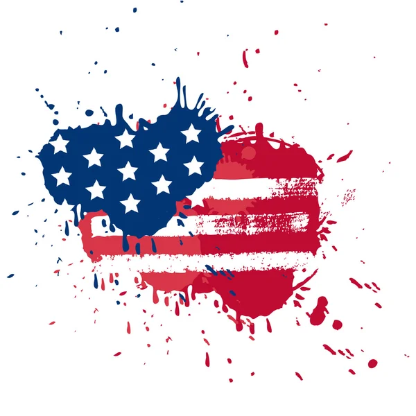 Λεκές σε ΗΠΑ σημαία χρώματα — Διανυσματικό Αρχείο