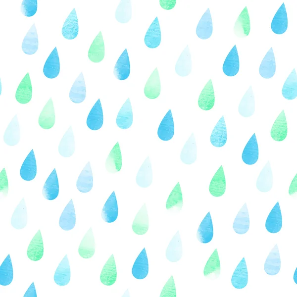 Regen naadloze aquarelle patroon — Stockvector