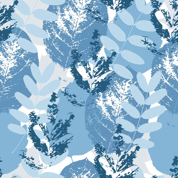 Blauwe bladeren patroon — Stockvector