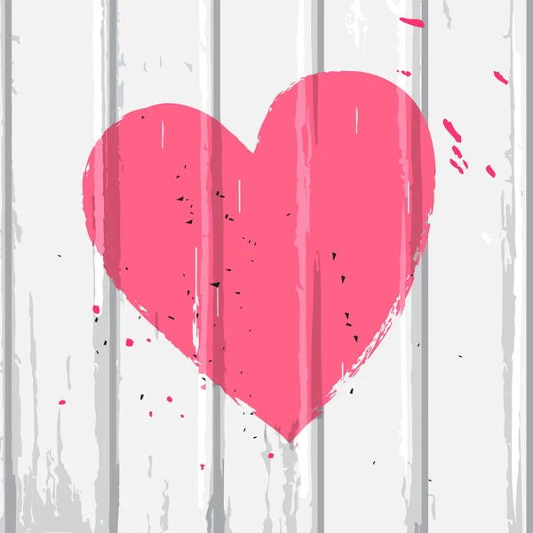 Pink heart on white wall — Stock Vector