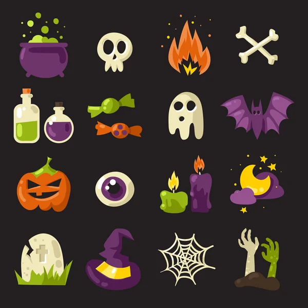 Set de iconos de Halloween — Vector de stock