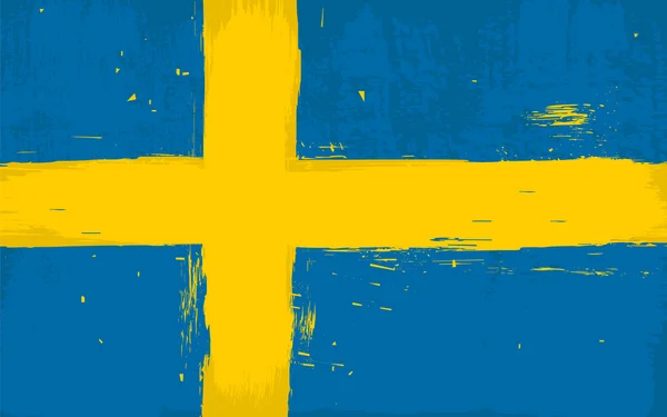 Bandera grunge sueca — Vector de stock