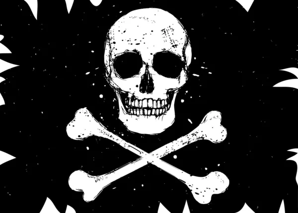 Flagge mit Totenkopf — Stockvektor