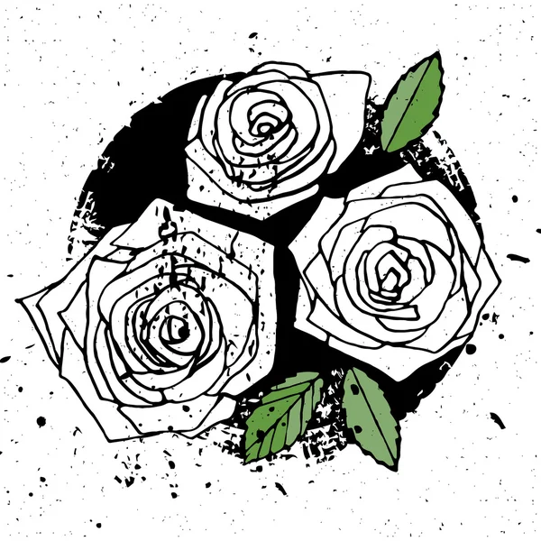 Rose in stile grunge — Vettoriale Stock