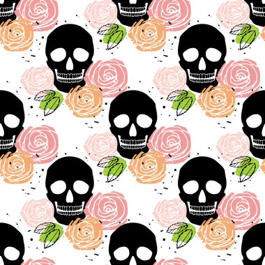 Çiçek kafatası desen