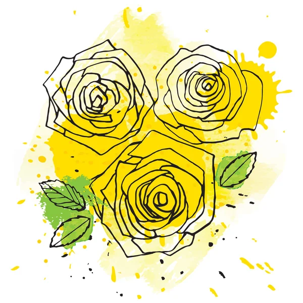 Yellow roses Vector Art Stock Images | Depositphotos