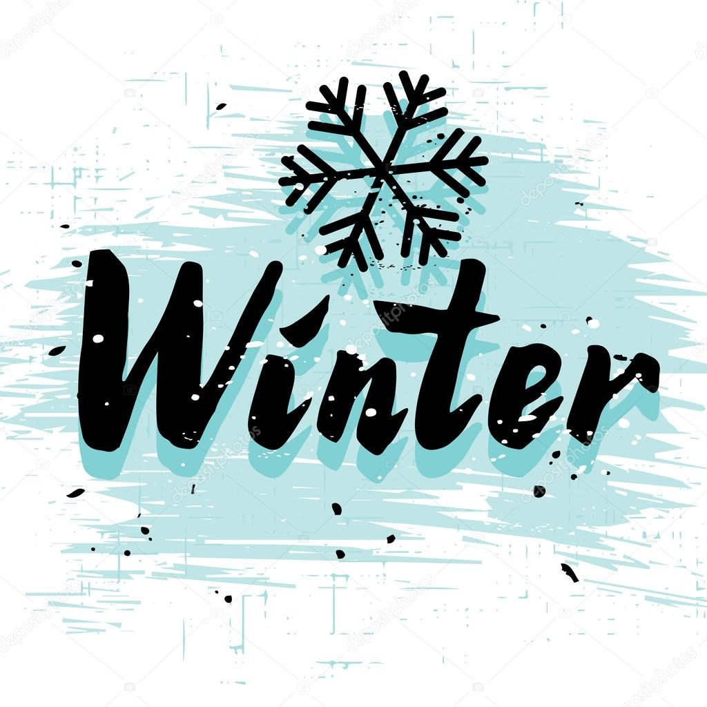 Winter calligraphy word — Stock Vector © korinoxe #56016413