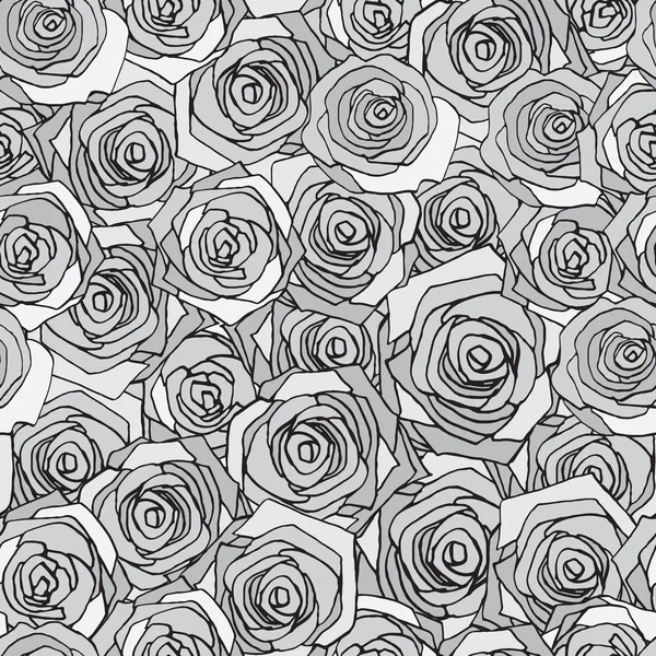 Gray roses seamless pattern — Stock Vector