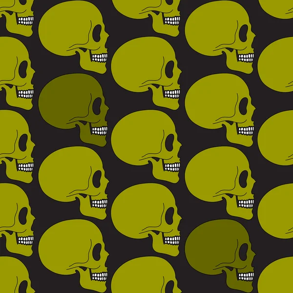 Green skull seamless pattern — Stock Vector